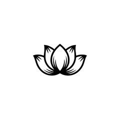 Minimalist Lotus Flower Logo on White Background