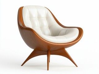 Stylish minimalist chair with a white leather seat showcasing modern design aesthetic in a bright interior space