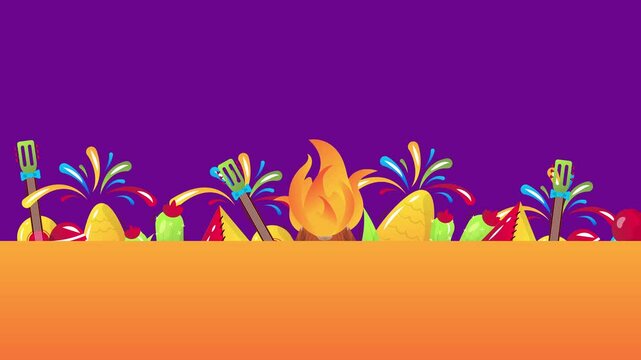Festa Junina Brazil festival horizontal animated background