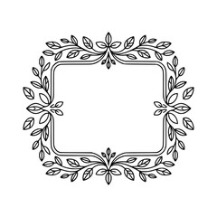 Elegant Botanical Frame: Minimalist Floral Design