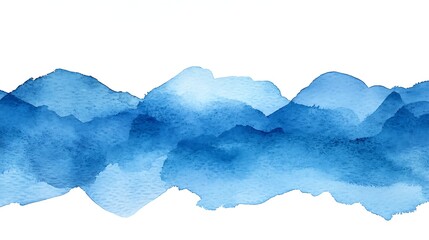Blue Watercolor Landscape Background