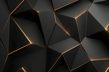 Black background with golden geometric shapes