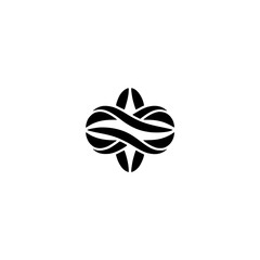 Abstract Geometric Symbol on White, Minimalist Logo Design