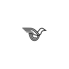 Minimalist Bird Logo Design - Line Art, Modern, Emblem