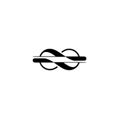 Elegant Black Knot Symbol on White Background, Minimalist Design