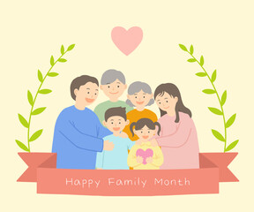 Family Month Illustration with Family