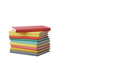Colorful Book Stack: Free Stock Photo on Transparent  background