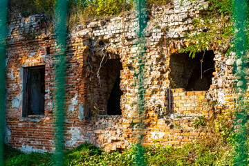 Brest Fortress castle building walls gates ruins in nature Belarus.