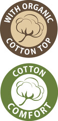 Bio Cotton icon. Organic cotton icon, 100 natural bio and eco product. Cotton label and tag
