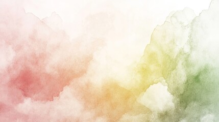 Obraz premium Minimalist watercolor, pastel washes, pale yellow, soft pink, light green. Smooth transitions, calm, sophisticated, contemporary. Background for banner, wallpaper, ad.