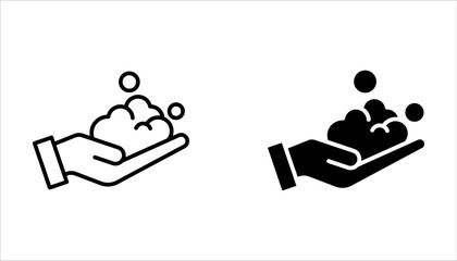 foam Cream icon set, simple skin cleanser flat design vector pictogram, vector illustration on white background.