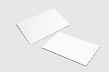 Vector realistic business card mockup template isolated. Empty design for presentation branding, corporate, stationery, document, ads, game card or note cards, greeting card, invitation, credit card
