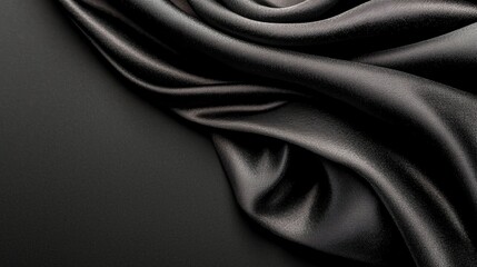 Obraz premium realistic silk fabric folds, subtle rim light, positioned over a faded gradient, modern and sleek, realistic style, black background