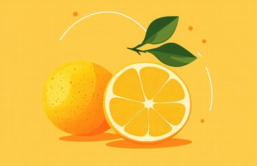 vector logo design with orange slices, vitamin C concept, minimal modern illustration, bold and vibrant orange color scheme