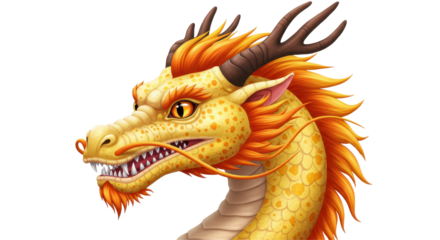 Isolated Artistic Dragon Head
