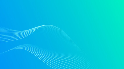 Light blue green turquoise fluid bright abstract animated background. Modern trendy animation. Wavy creative brochure cover. Flowing curved lines. Organic shapes. Gradient textured banner. Deep ocean