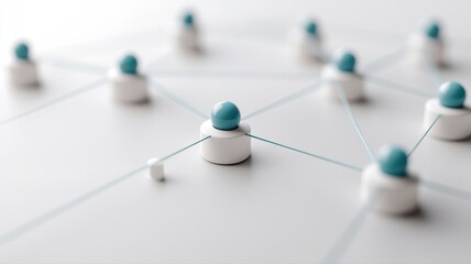 Abstract network representation with connected nodes and lines on a soft-focus surface, symbolizing connectivity.