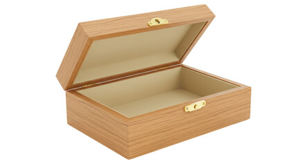 Isolated Empty Wooden Box