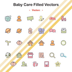 Baby Care Filled Vectors Icons