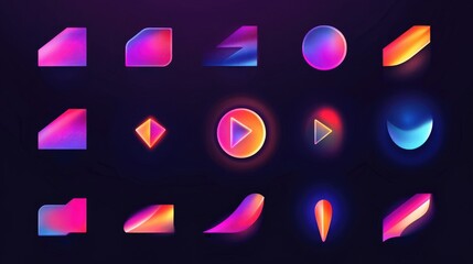 Swipe icons set. Up arrow button symbols. Scrolling, slide icon collection. Vector illustration