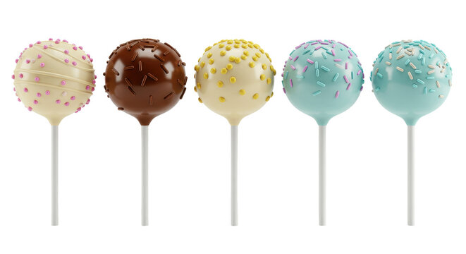 Isolated Colorful Cake Pops