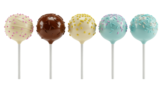 Isolated Colorful Cake Pops