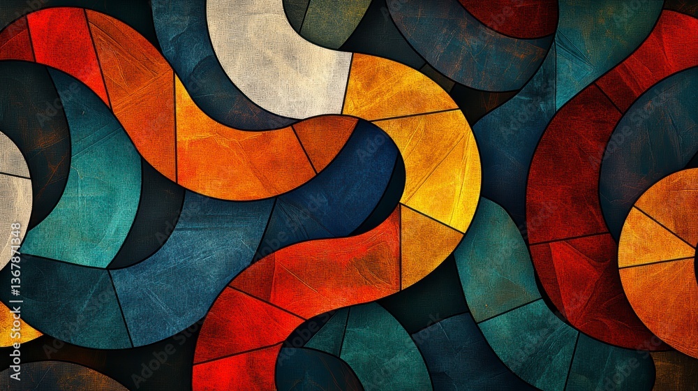 Poster abstract colorful swirling pattern design.