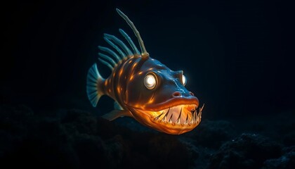 Deep Sea Anglerfish: A Glowing Predator of the Abyss