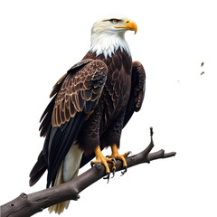Obraz premium Bald_Eagle_on_Branch_American_Symbol_Bird_of_Prey