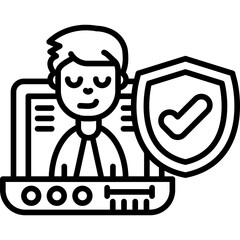 Cyber Security Icon Vector Element