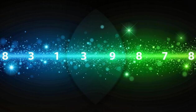 Glowing digital numbers flowing smoothly across the screen, vibrant technology