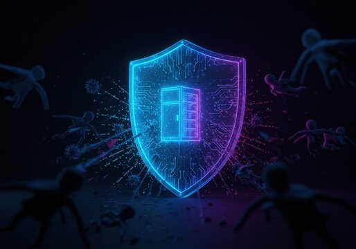 Security Protection protect Lock privacy and key on binary code background symbolizing security and protection in the digital world