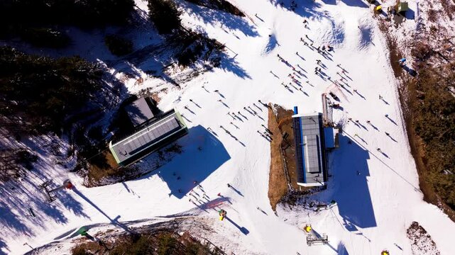 Aerial shot of ski piste in Germany