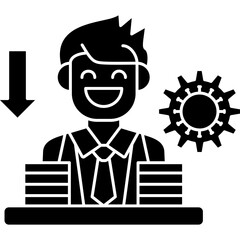 Workaholic Icon Vector Element