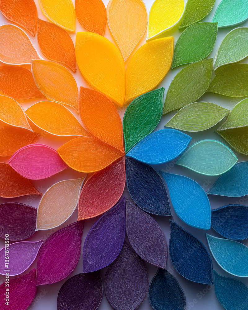 Poster Creative composition of dried fruits arranged in color gradient, visually appealing and artistic,