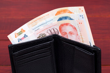 Singapore Dollar in the black wallet