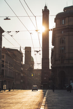 Morning view of Bologna street