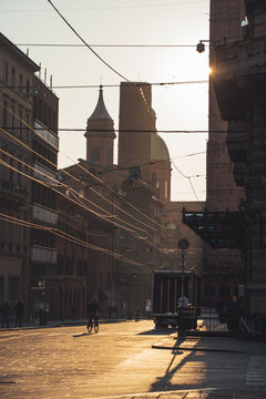 Morning view of Bologna street