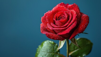 Close-up of a vibrant red rose