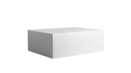 White cube product display stand for minimalist design presentation mockups transparent background