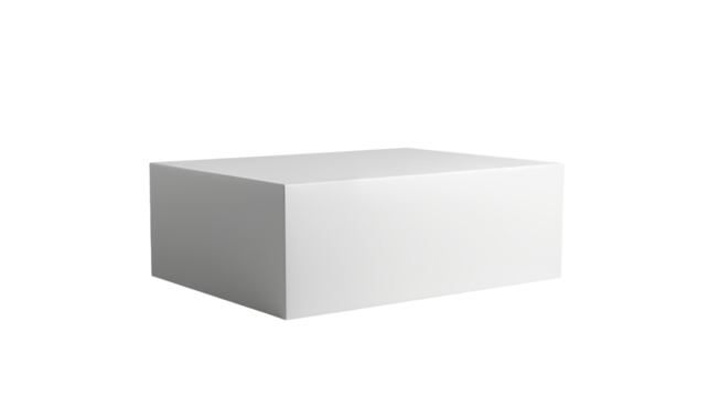 White cube product display stand for minimalist design presentation mockups transparent background