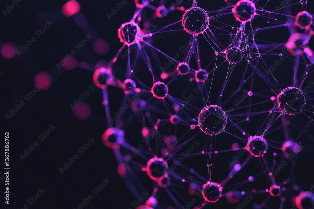 Poster a stylized hub-and-spoke design with data nodes connected by flowing lines, representing the