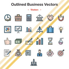 Outlined Business Vectors for Finance
