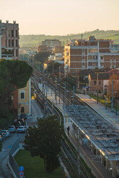 View of train station in Senigallia