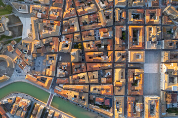Aerial view of Italian town Senigallia