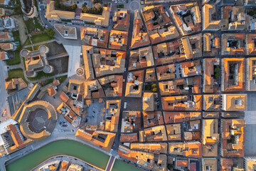 Aerial view of Italian town Senigallia
