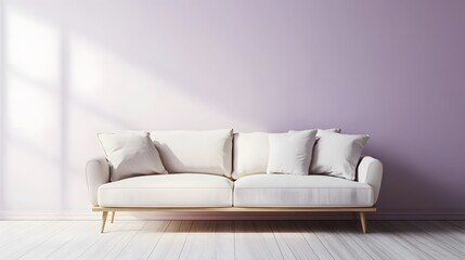 modern interior mockup, with a pale lavender wall