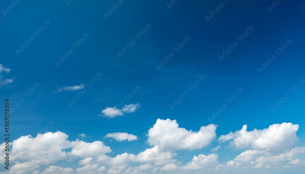 Poster blue sky and clouds with copy space.