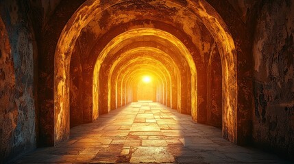Fototapeta premium Ancient sunlit passageway