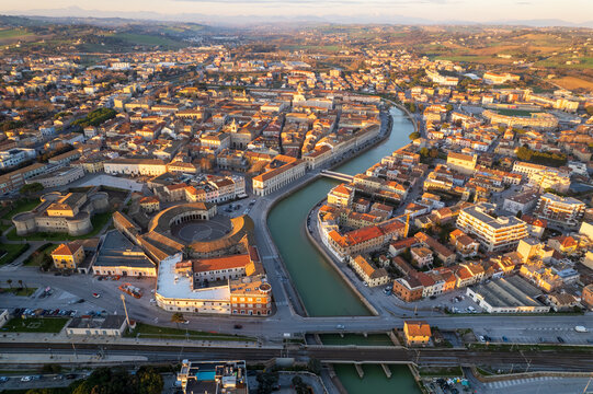 Aerial view of Italian town Senigallia